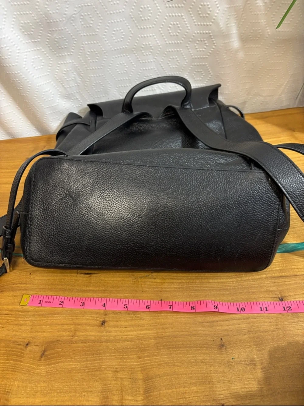 Nordstrom Minimal Black Pebbled Leather Backpack